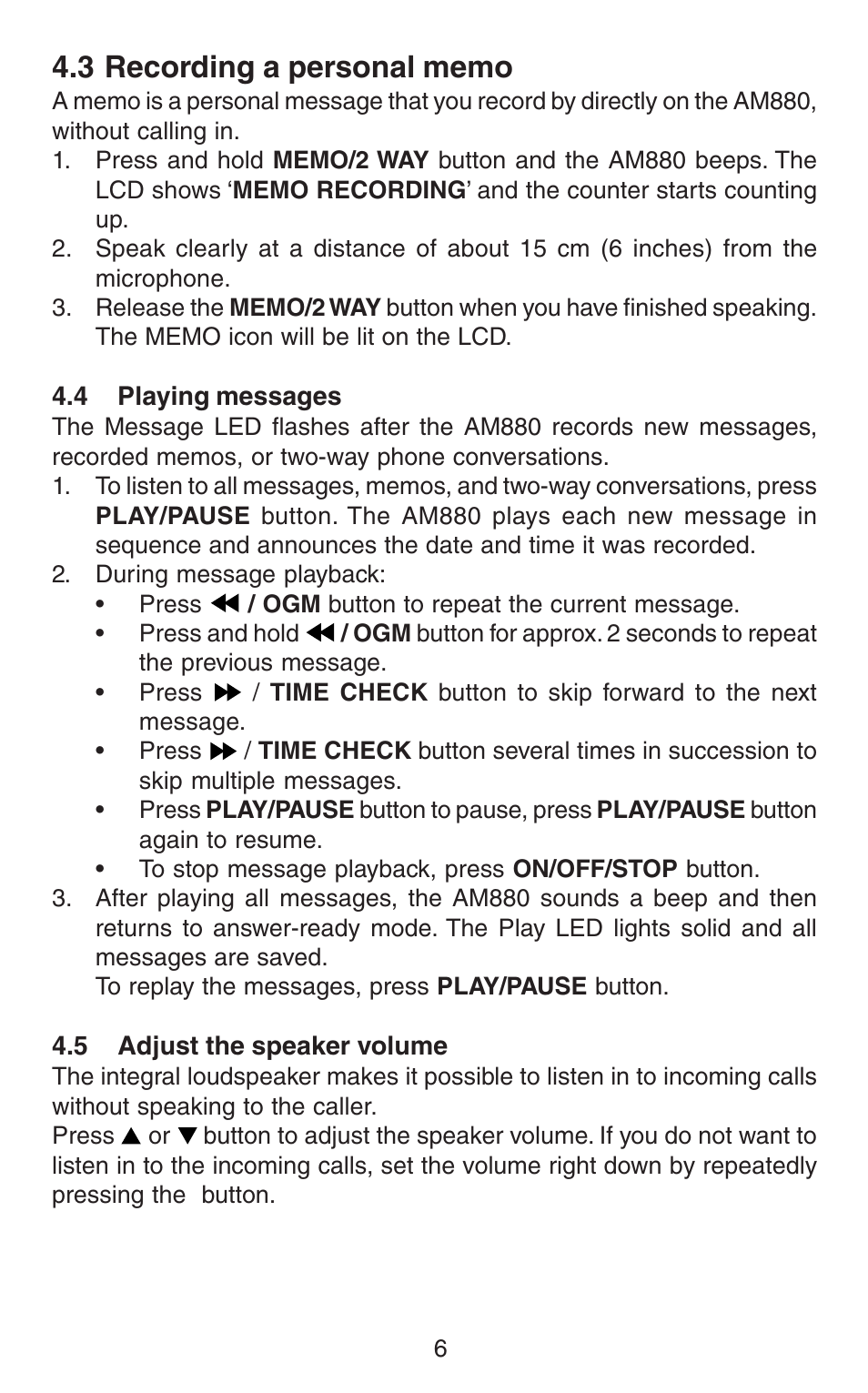 Oricom AM880 User Manual | Page 7 / 14