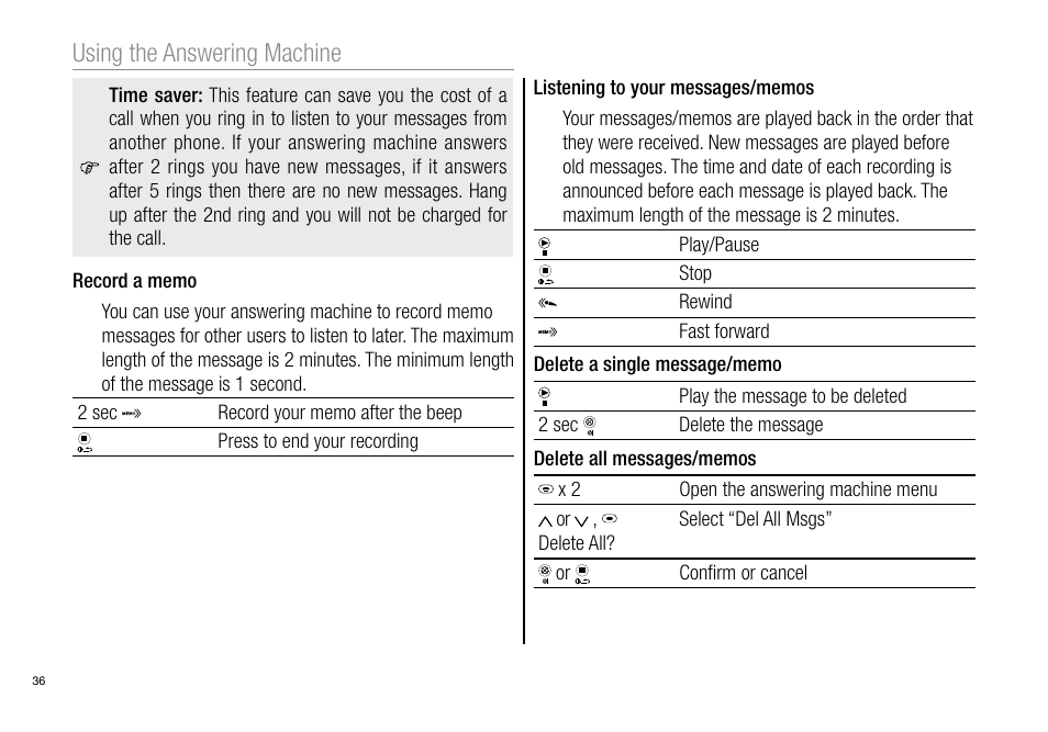 Using the answering machine | Oricom Pro900 User Manual | Page 38 / 52