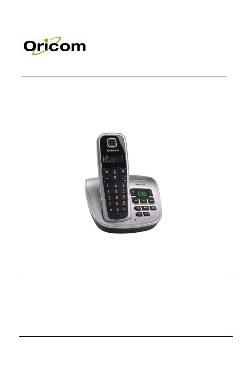 Oricom ECO3400 User Manual | 31 pages