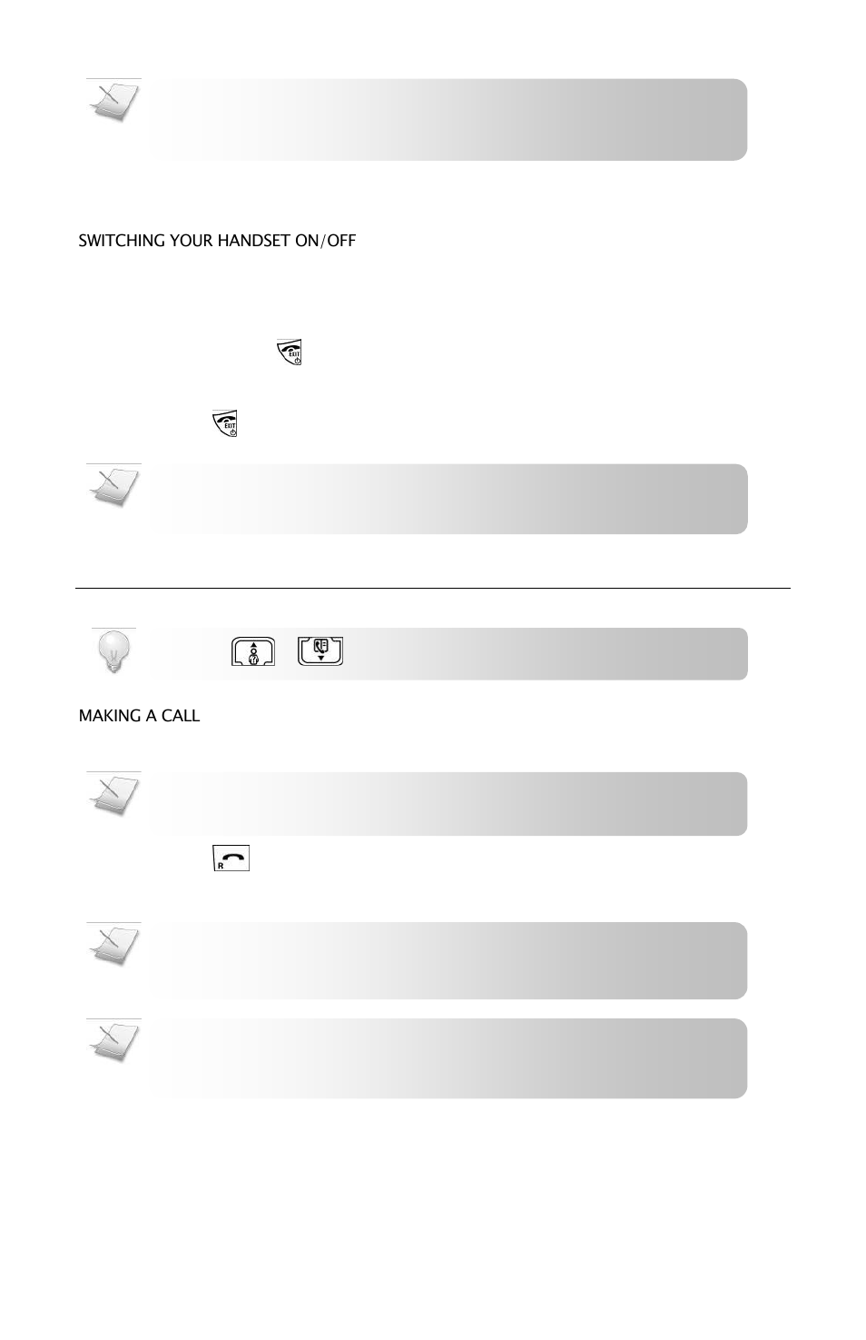 Getting started, Call | Oricom ECO3400 User Manual | Page 11 / 31