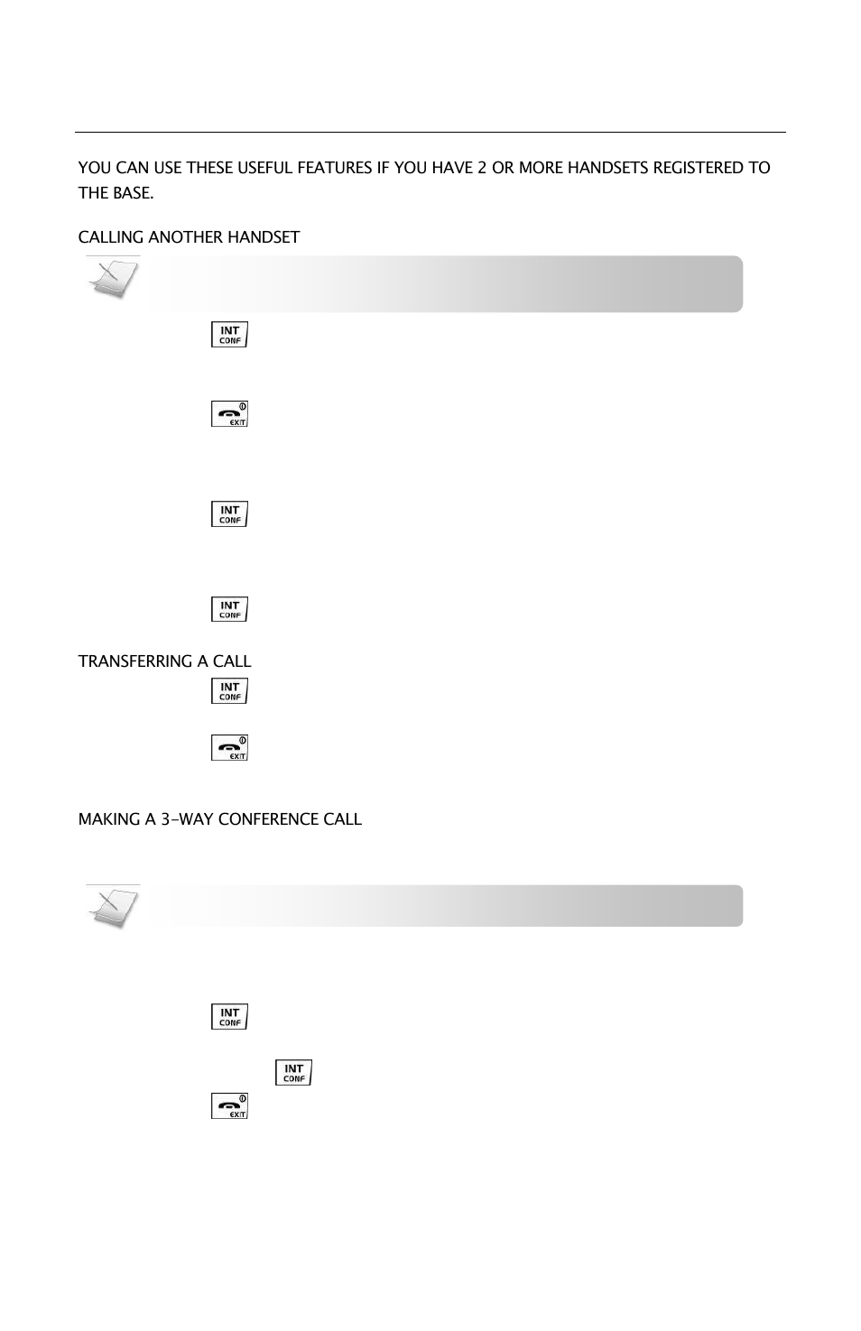 Getting started, Multi-handset operation | Oricom ECO3400 User Manual | Page 14 / 31