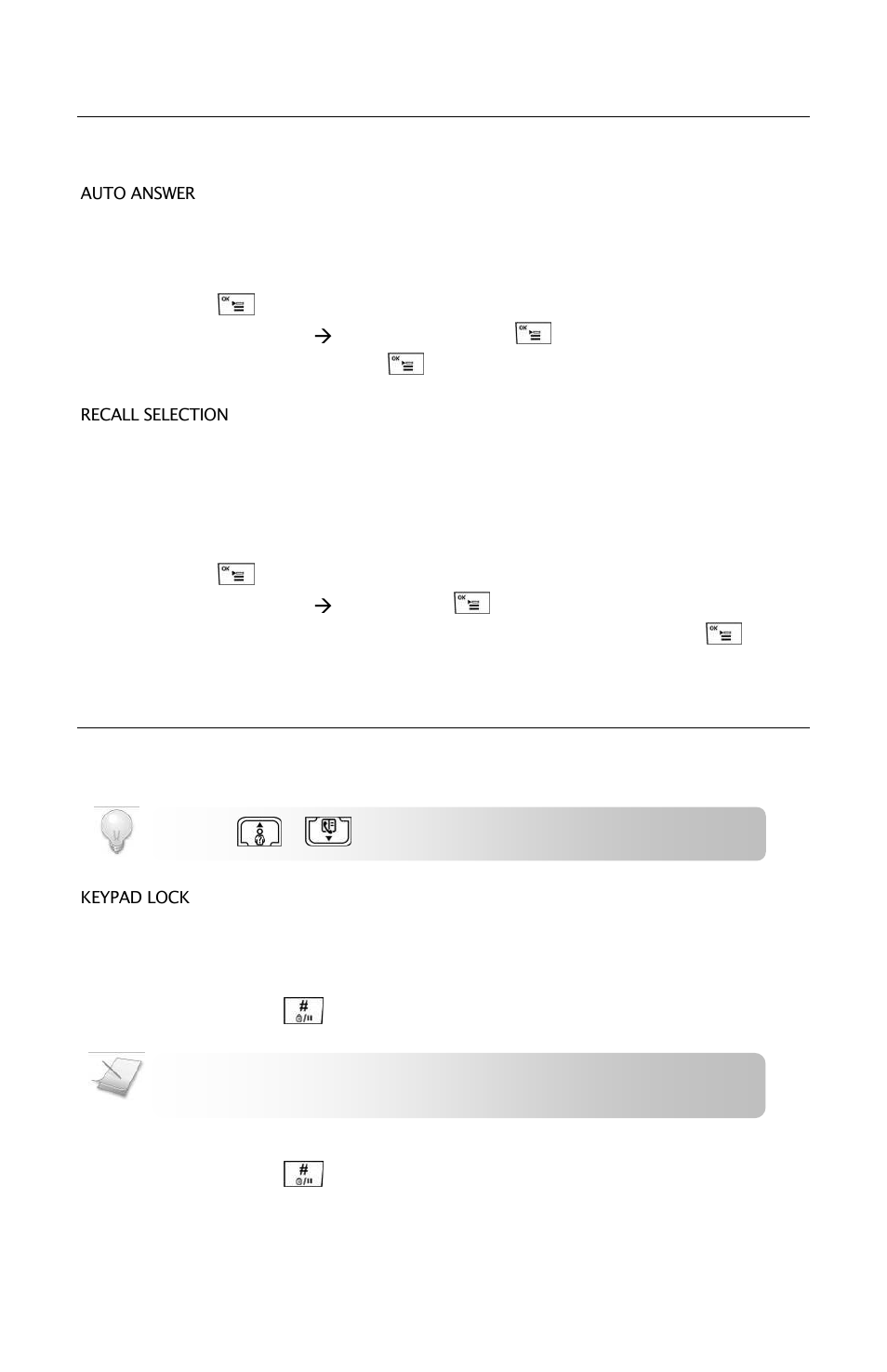 Extra features, Calling features | Oricom ECO3400 User Manual | Page 20 / 31