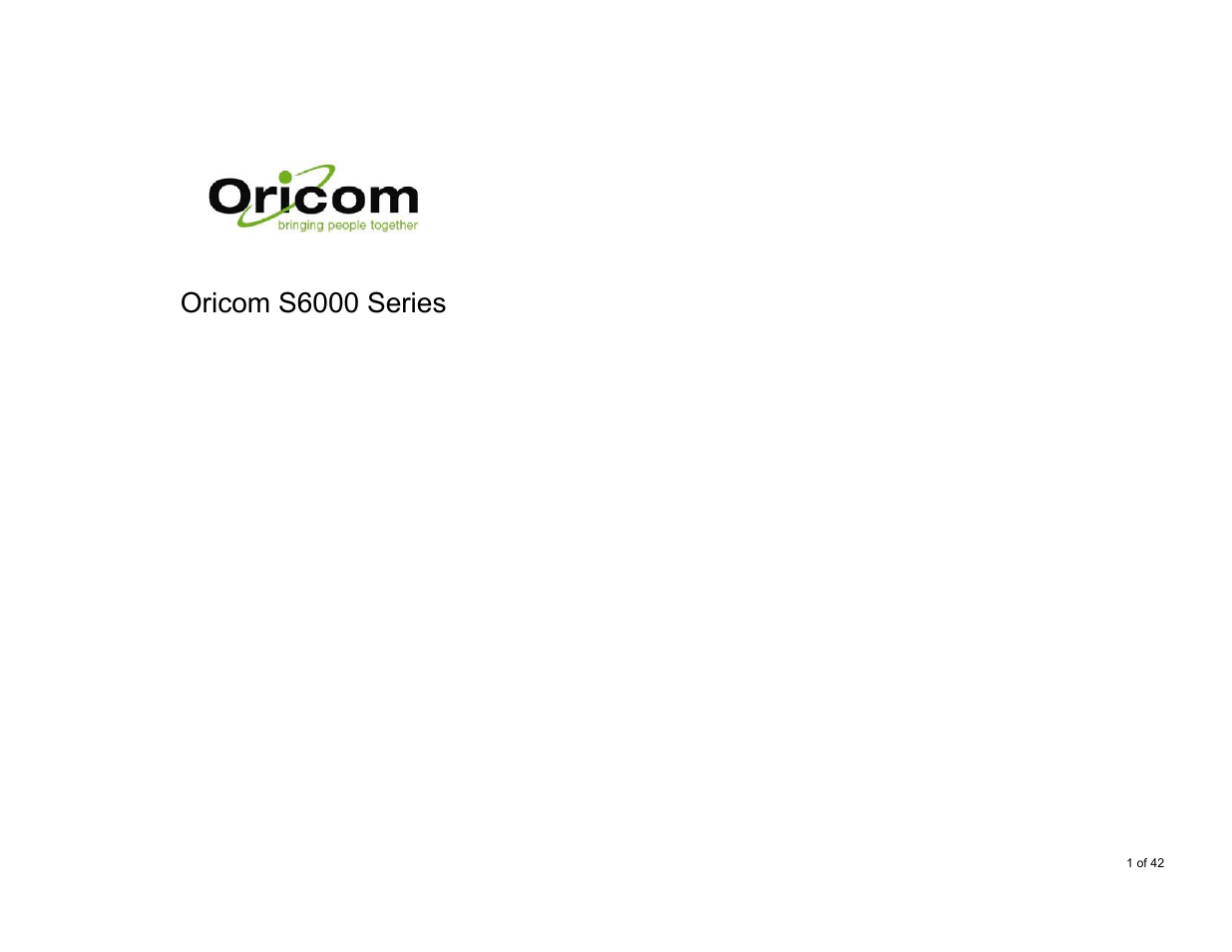 Oricom S6000 User Manual | 42 pages