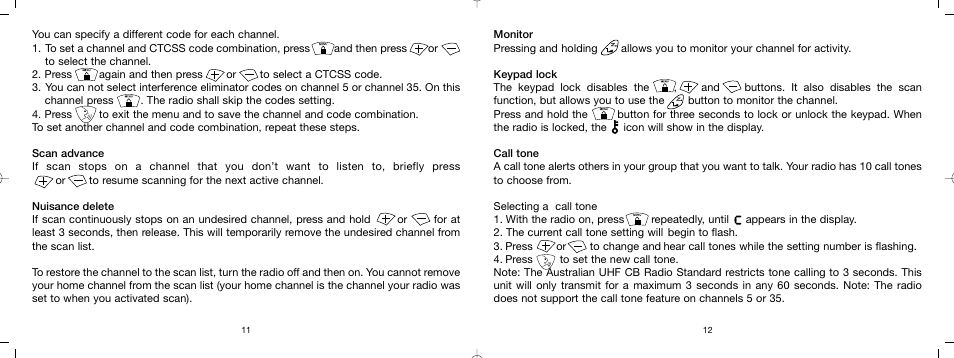 Oricom UHF TWO-WAY RADIOS PMR1000R User Manual | Page 12 / 12