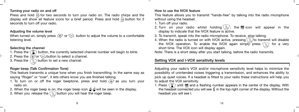 Oricom UHF TWO-WAY RADIOS PMR1000R User Manual | Page 9 / 12