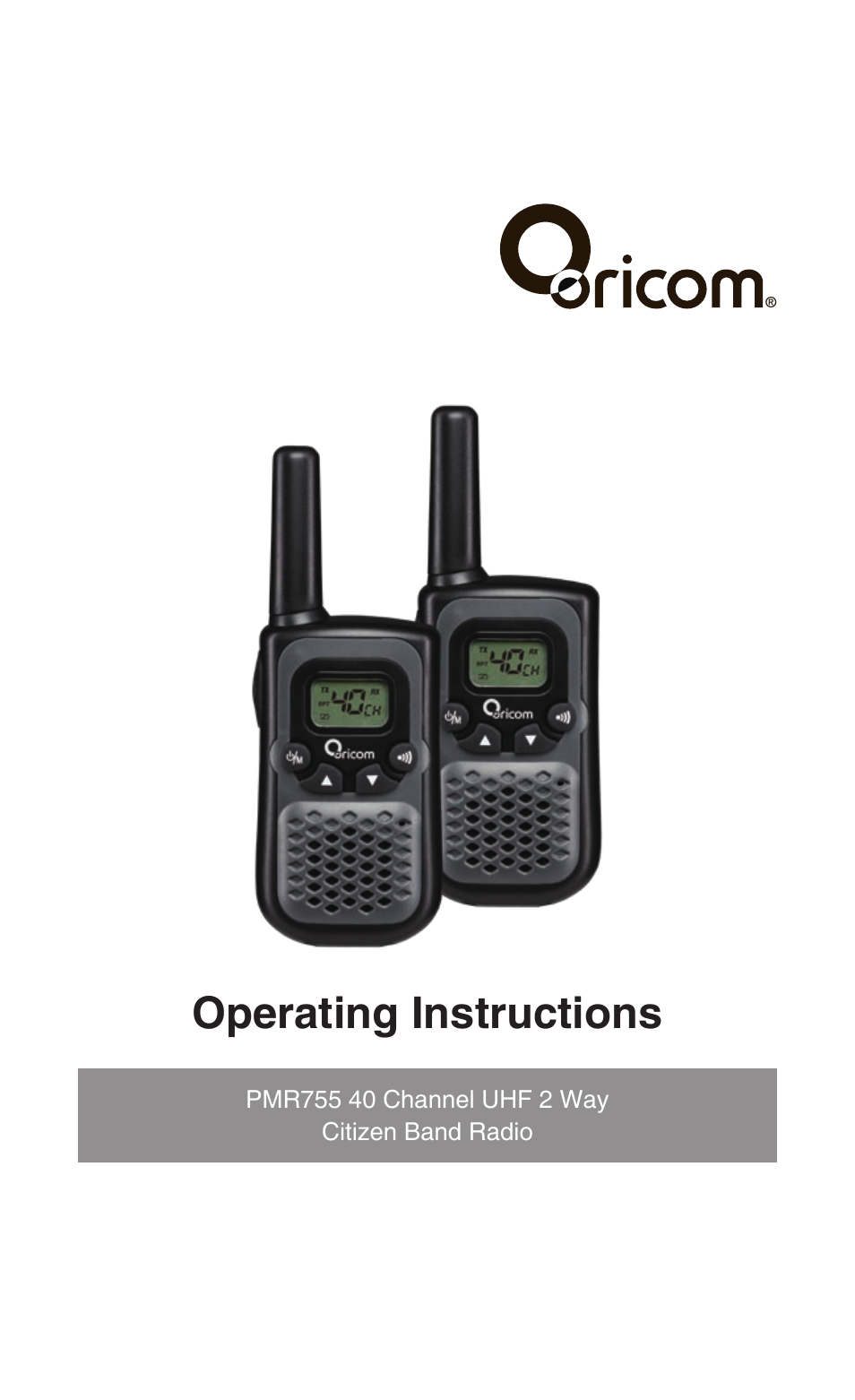 Oricom PMR755 User Manual | 20 pages