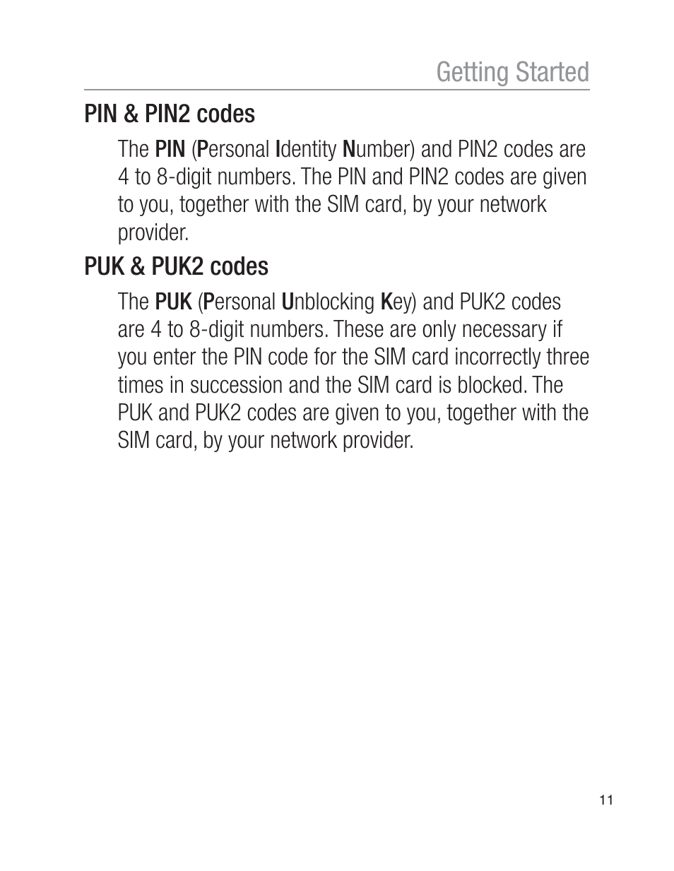 Getting started | Oricom EZY100 User Manual | Page 11 / 88