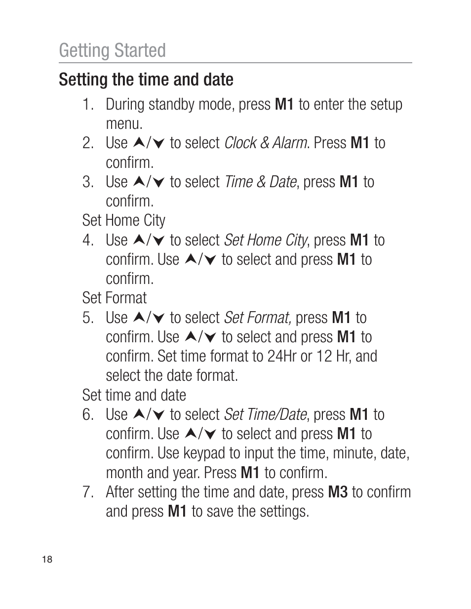 Getting started | Oricom EZY100 User Manual | Page 18 / 88