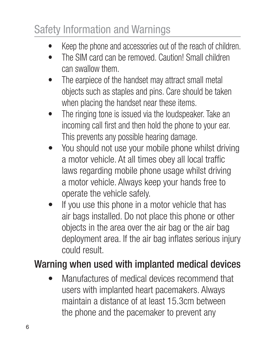 Safety information and warnings | Oricom EZY100 User Manual | Page 6 / 88