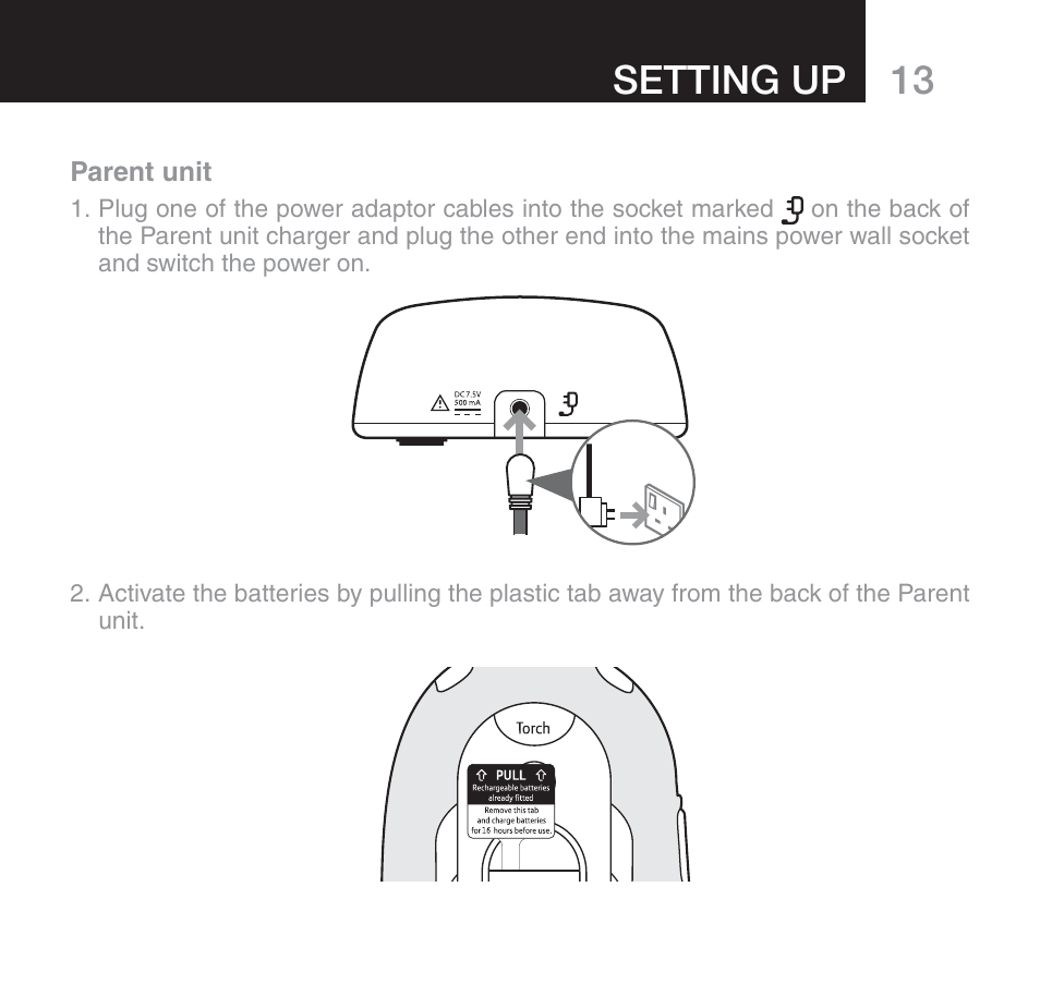 13 setting up | Oricom 610 User Manual | Page 13 / 48