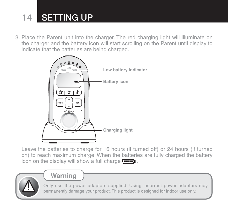 14 setting up | Oricom 610 User Manual | Page 14 / 48