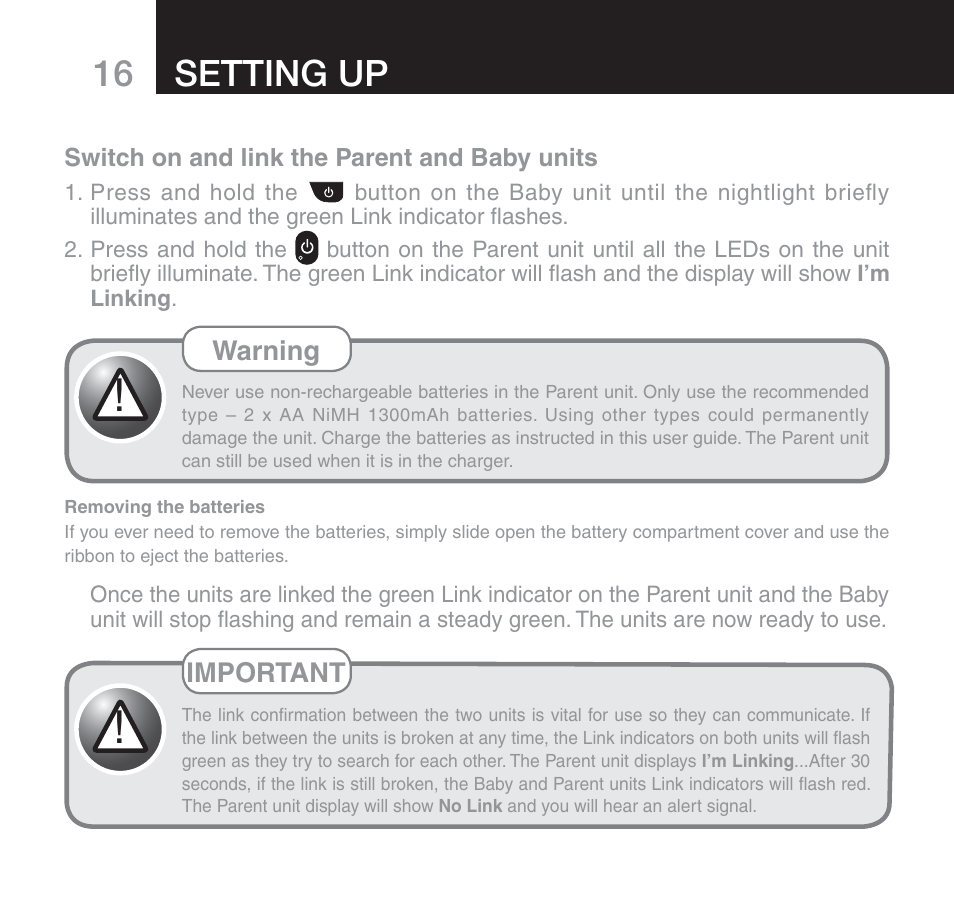 Setting up | Oricom 610 User Manual | Page 16 / 48