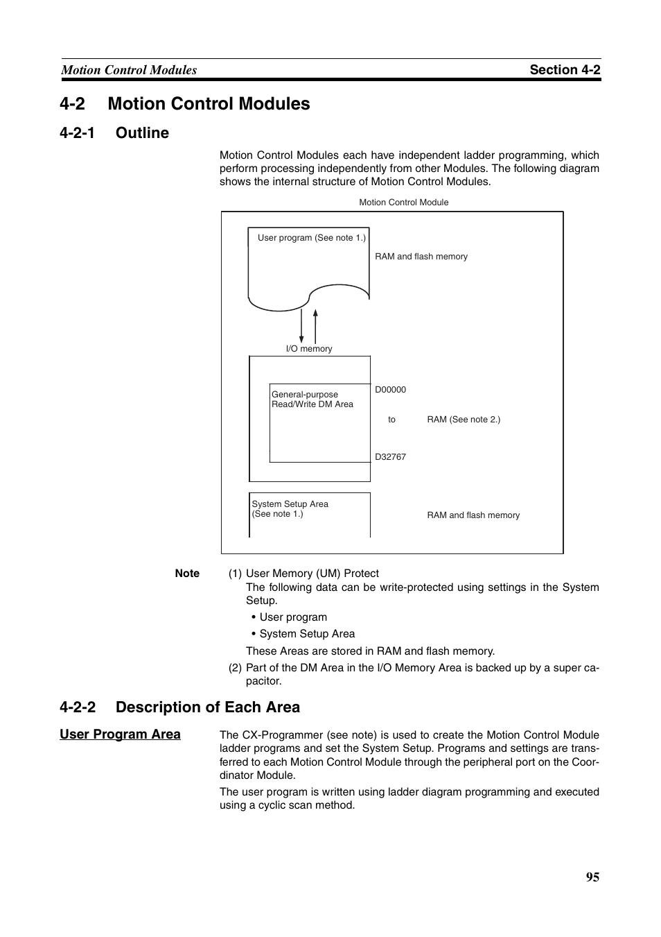 2 motion control modules, 2-1 outline, 2-2 description of each area | Motion control modules, Outline, Description of each area | Omron HOME SECURITY SYSTEM - MOTION SENSOR FQM1-MMA21 User Manual | Page 118 / 414