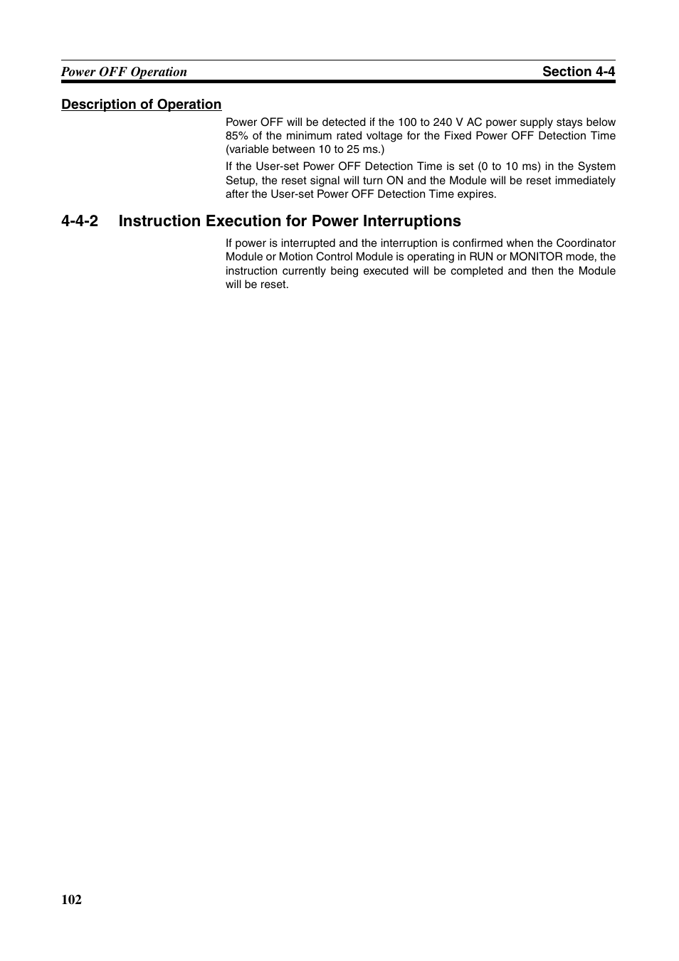 4-2 instruction execution for power interruptions, Instruction execution for power interruptions | Omron HOME SECURITY SYSTEM - MOTION SENSOR FQM1-MMA21 User Manual | Page 125 / 414