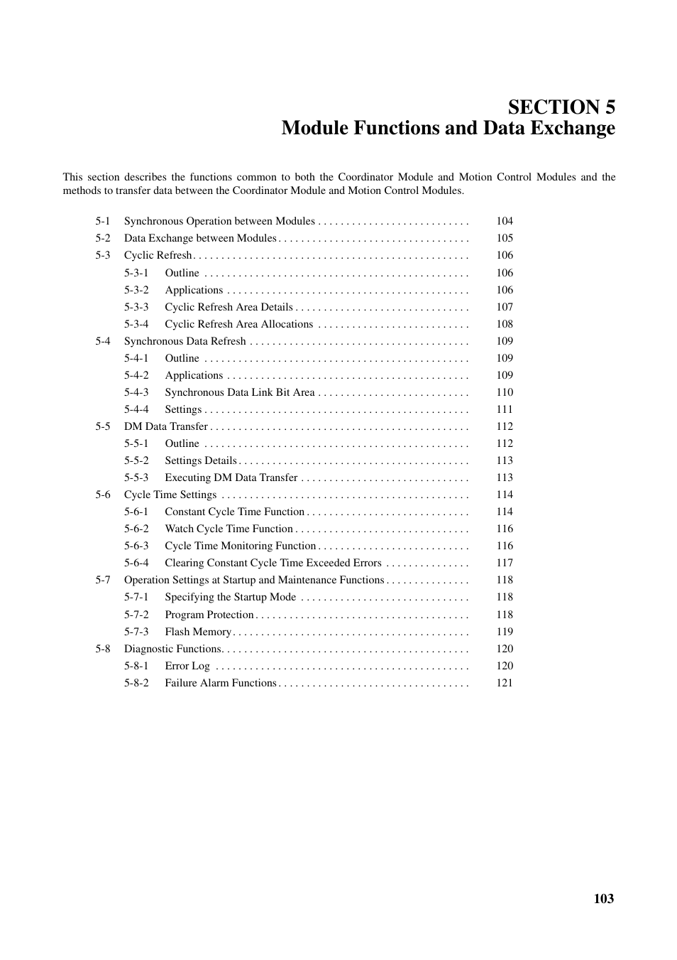 Section 5 module functions and data exchange | Omron HOME SECURITY SYSTEM - MOTION SENSOR FQM1-MMA21 User Manual | Page 126 / 414
