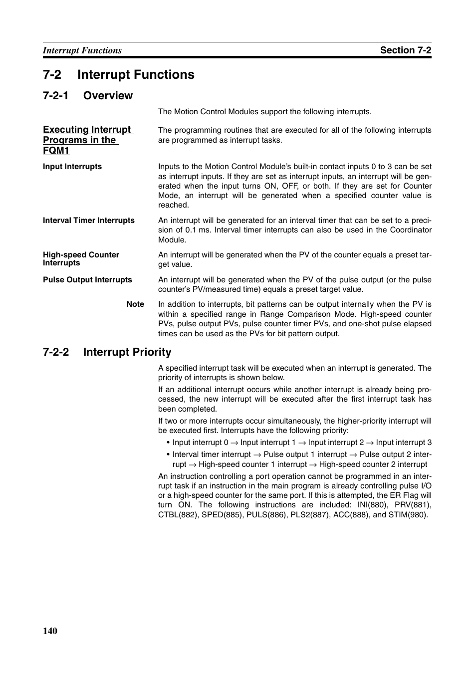 2 interrupt functions, 2-1 overview, 2-2 interrupt priority | Interrupt functions, Overview, Interrupt priority | Omron HOME SECURITY SYSTEM - MOTION SENSOR FQM1-MMA21 User Manual | Page 163 / 414