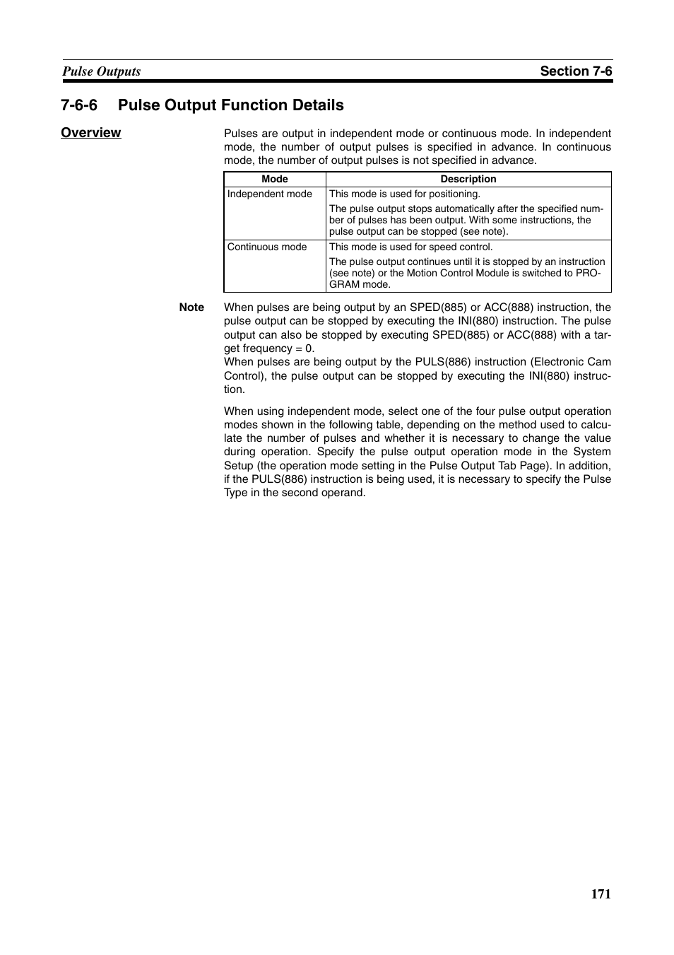 6-6 pulse output function details, Pulse output function details | Omron HOME SECURITY SYSTEM - MOTION SENSOR FQM1-MMA21 User Manual | Page 194 / 414