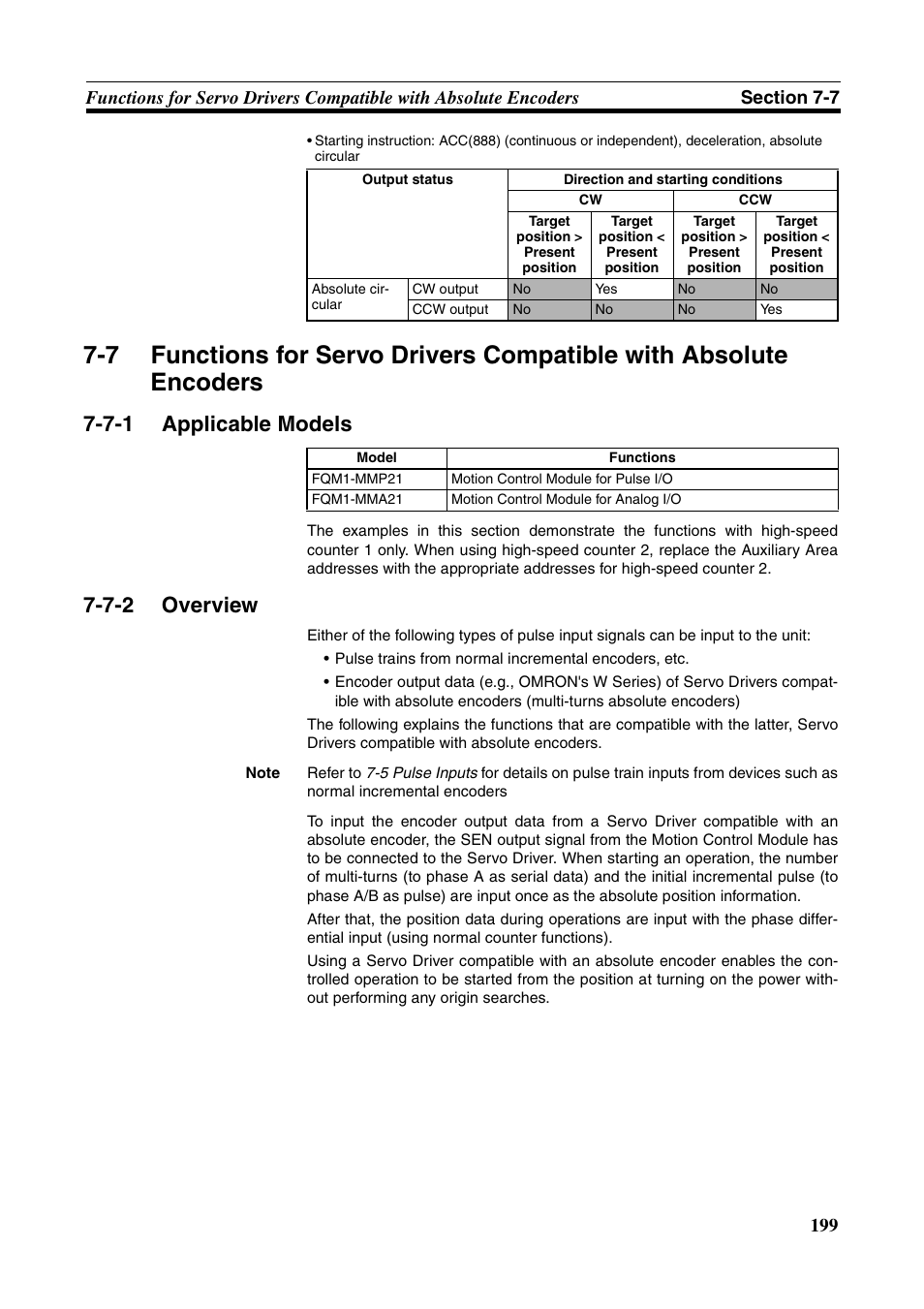 7-1 applicable models, 7-2 overview, Applicable models | Overview | Omron HOME SECURITY SYSTEM - MOTION SENSOR FQM1-MMA21 User Manual | Page 222 / 414