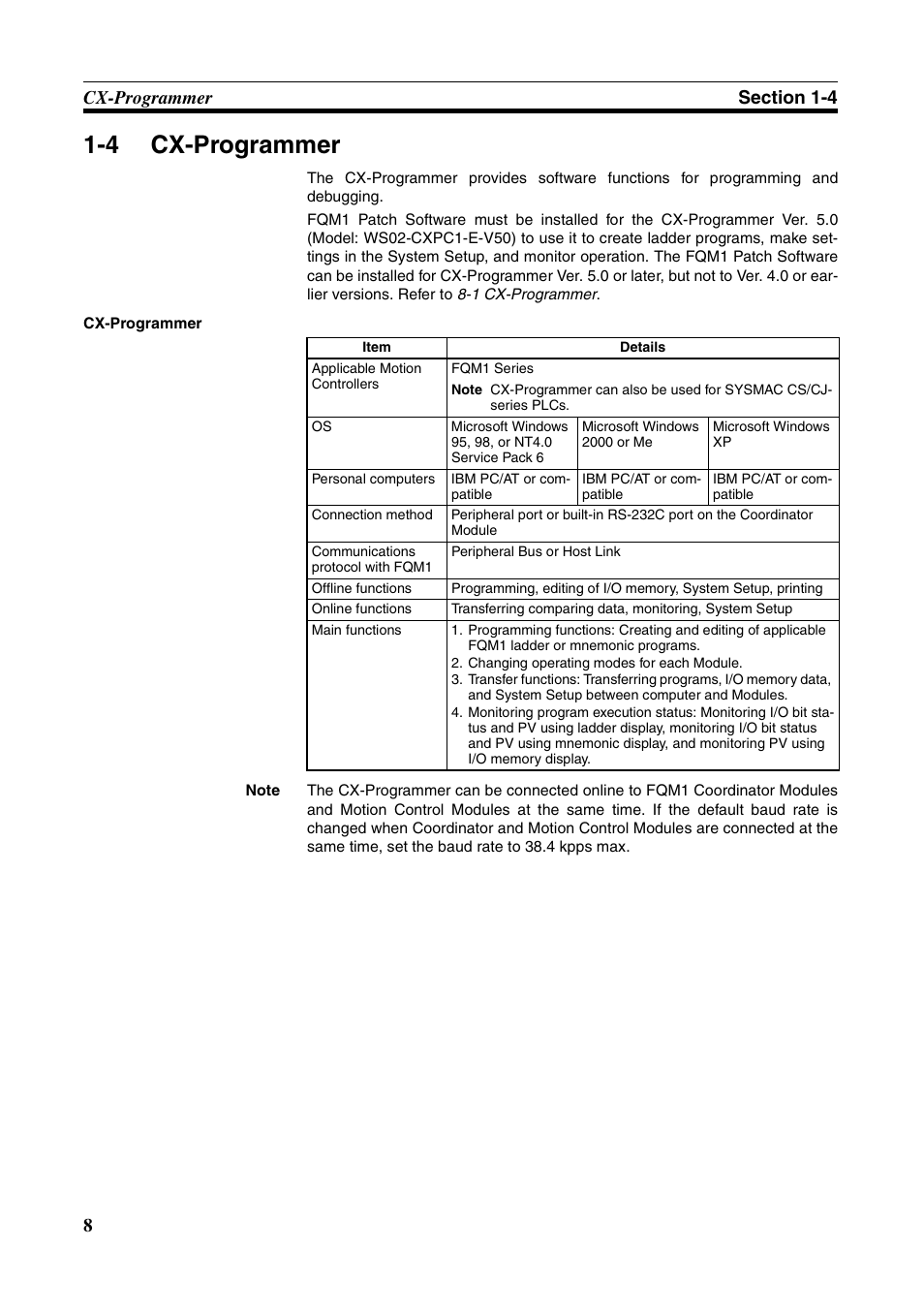 4 cx-programmer, Cx-programmer | Omron HOME SECURITY SYSTEM - MOTION SENSOR FQM1-MMA21 User Manual | Page 31 / 414