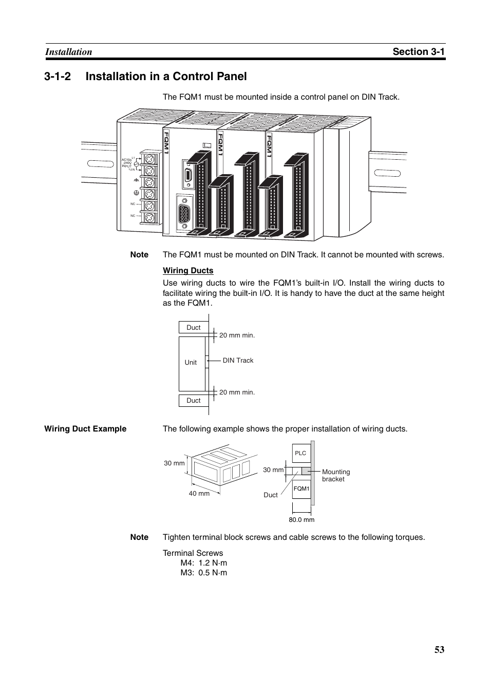 1-2 installation in a control panel, Installation in a control panel | Omron HOME SECURITY SYSTEM - MOTION SENSOR FQM1-MMA21 User Manual | Page 76 / 414