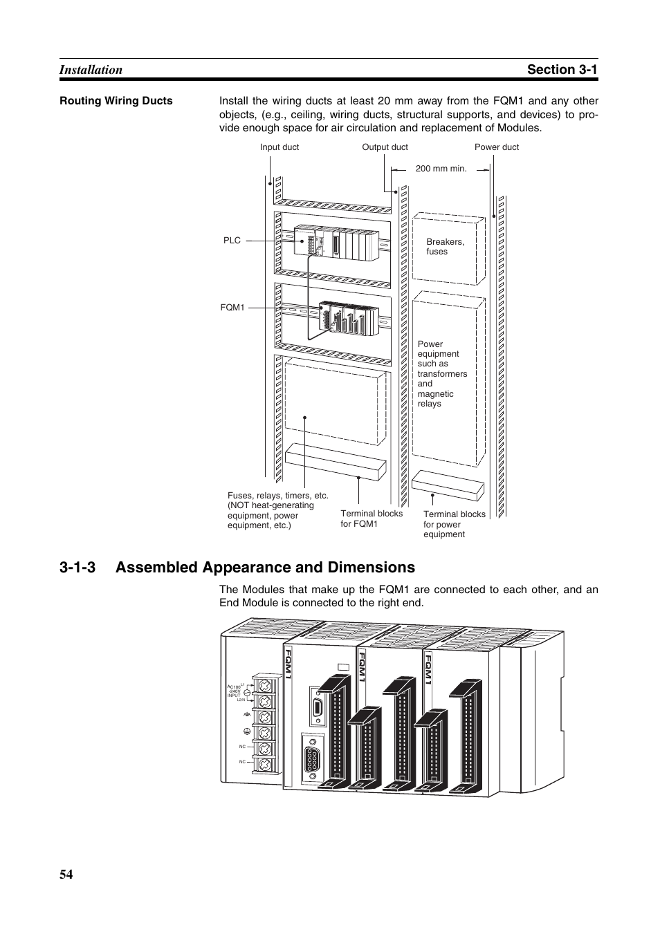 1-3 assembled appearance and dimensions, Assembled appearance and dimensions | Omron HOME SECURITY SYSTEM - MOTION SENSOR FQM1-MMA21 User Manual | Page 77 / 414