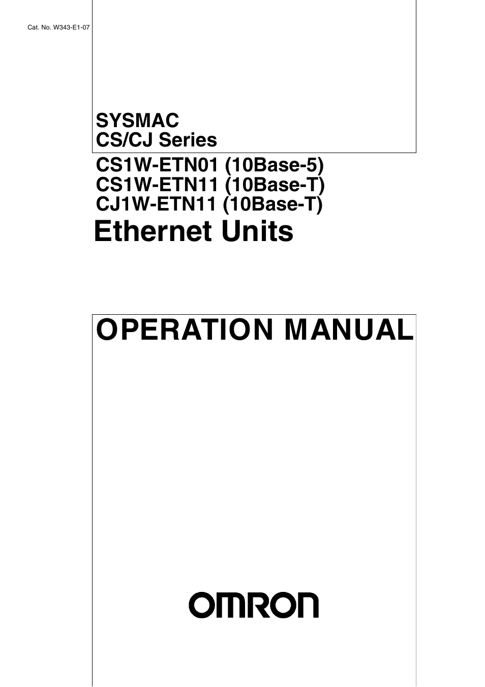 Omron W343-E1-07 User Manual | 317 pages