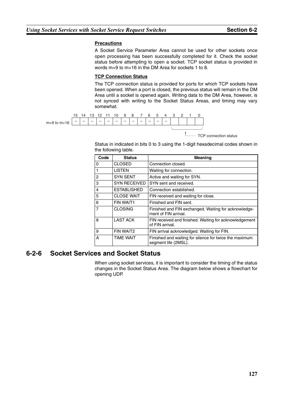 2-6 socket services and socket status, Socket services and socket status | Omron W343-E1-07 User Manual | Page 148 / 317