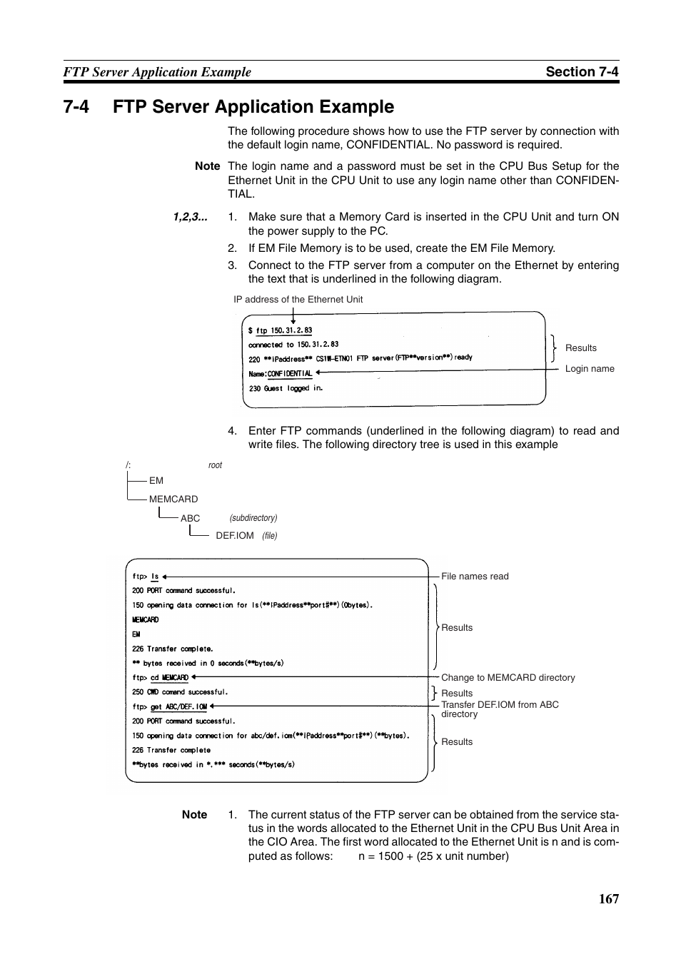 4 ftp server application example, Ftp server application example | Omron W343-E1-07 User Manual | Page 188 / 317