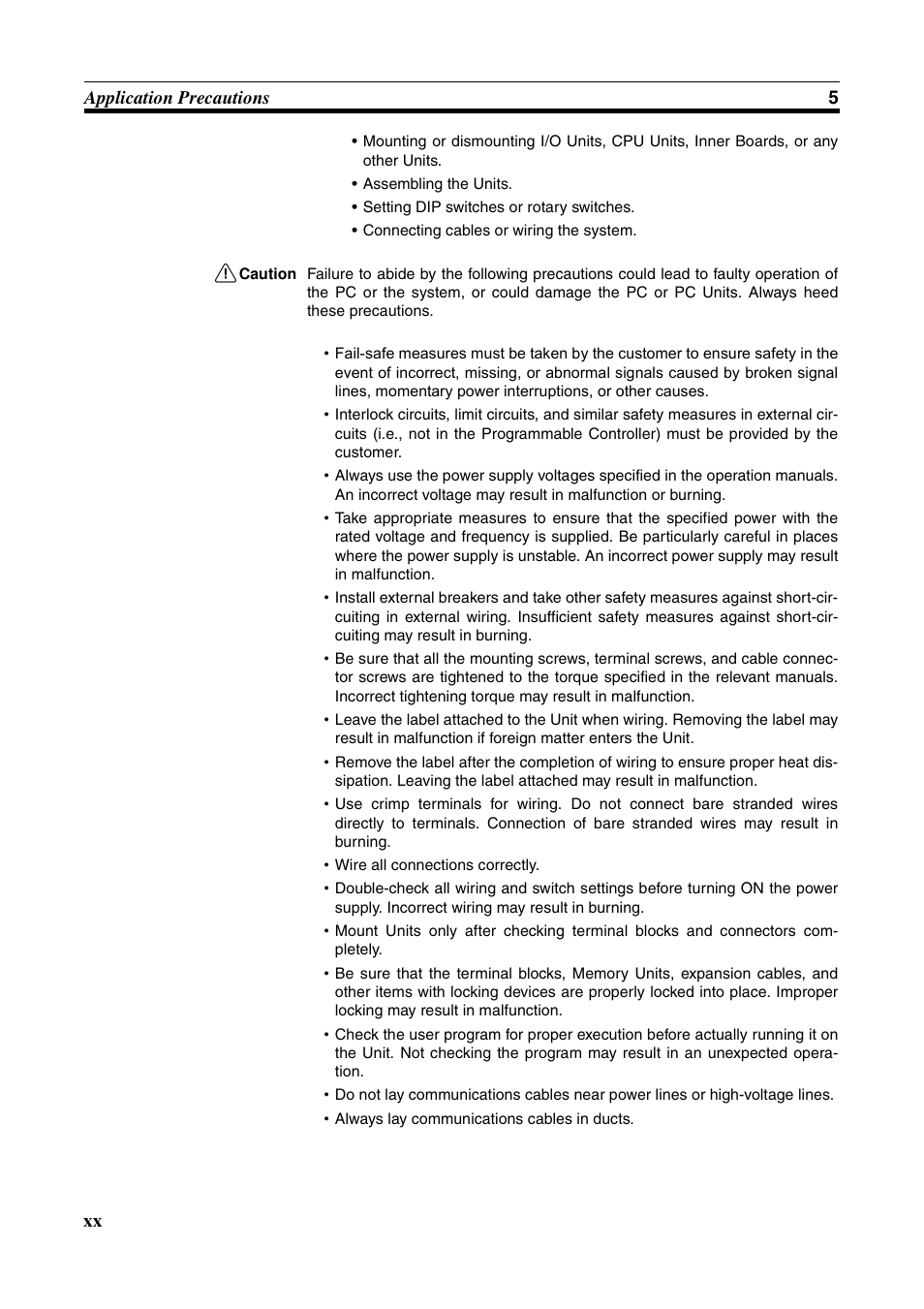 Xx application precautions 5 | Omron W343-E1-07 User Manual | Page 19 / 317