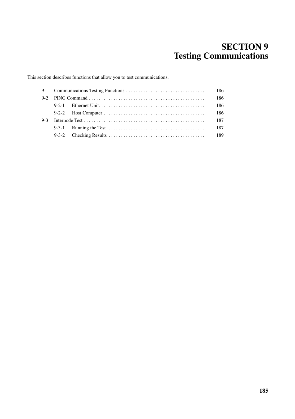 Section 9 testing communications | Omron W343-E1-07 User Manual | Page 206 / 317