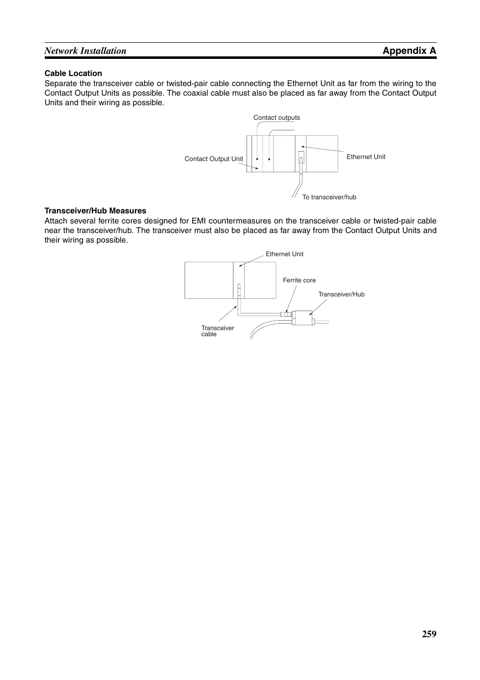 259 network installation appendix a | Omron W343-E1-07 User Manual | Page 280 / 317