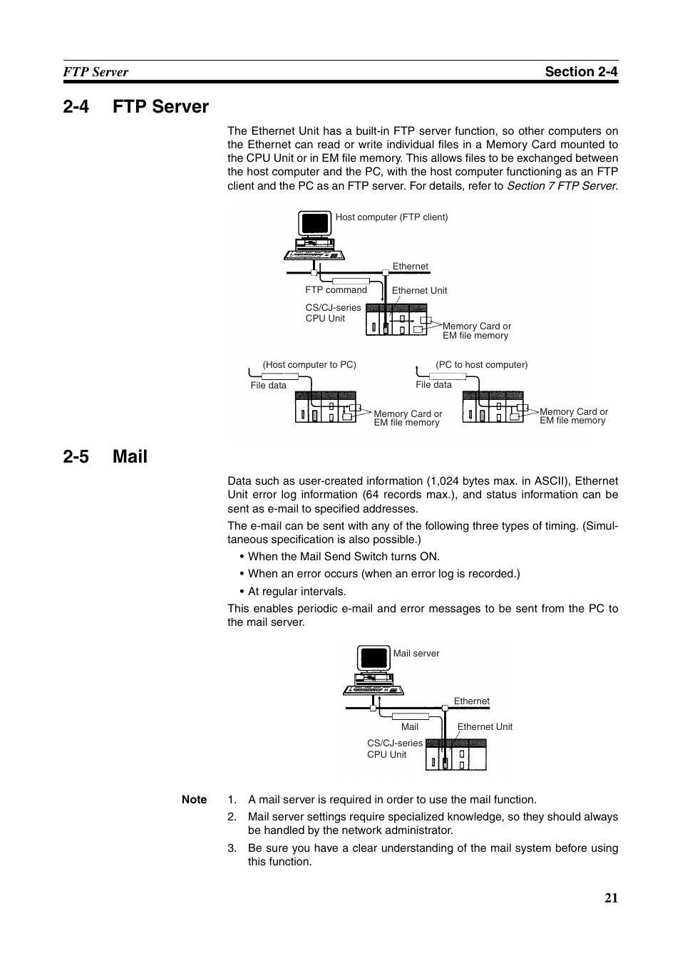4 ftp server, 5 mail, Ftp server | Mail | Omron W343-E1-07 User Manual | Page 42 / 317