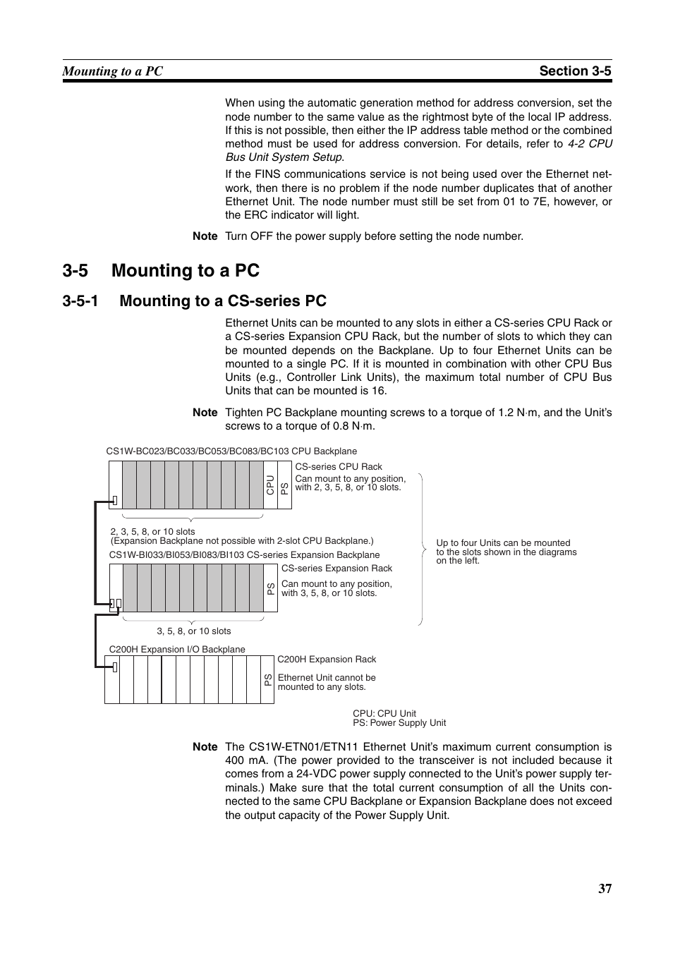 5 mounting to a pc, 5-1 mounting to a cs-series pc, Mounting to a pc | Mounting to a cs-series pc | Omron W343-E1-07 User Manual | Page 58 / 317