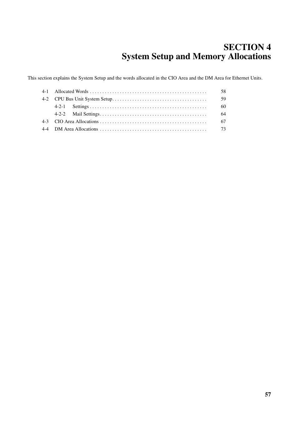 Section 4 system setup and memory allocations | Omron W343-E1-07 User Manual | Page 78 / 317