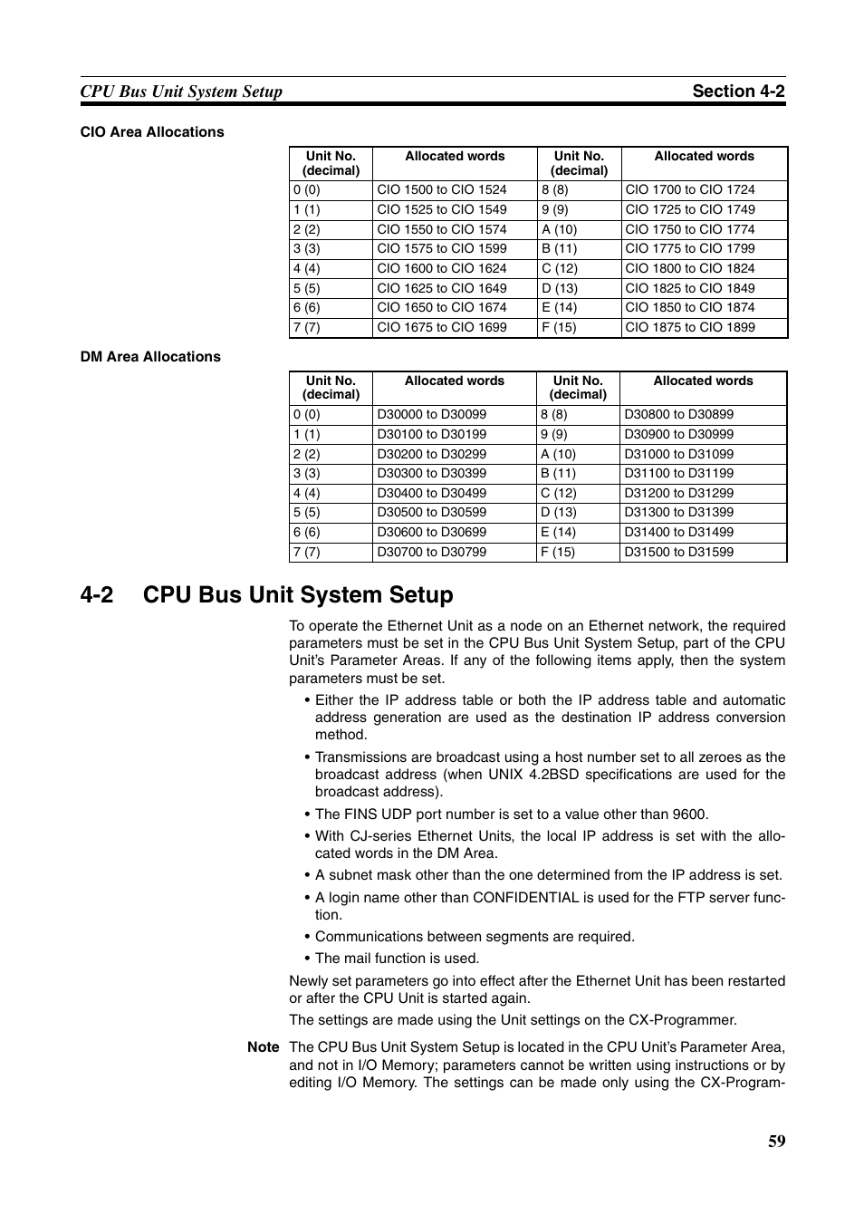 2 cpu bus unit system setup, Cpu bus unit system setup, Cpu bus unit system setup or | Setup, 2 cpu bus unit system set- up, 2 cpu bus unit system setup a | Omron W343-E1-07 User Manual | Page 80 / 317