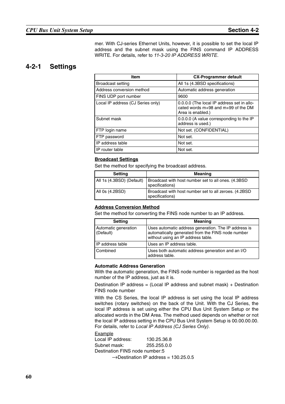2-1 settings, Settings | Omron W343-E1-07 User Manual | Page 81 / 317