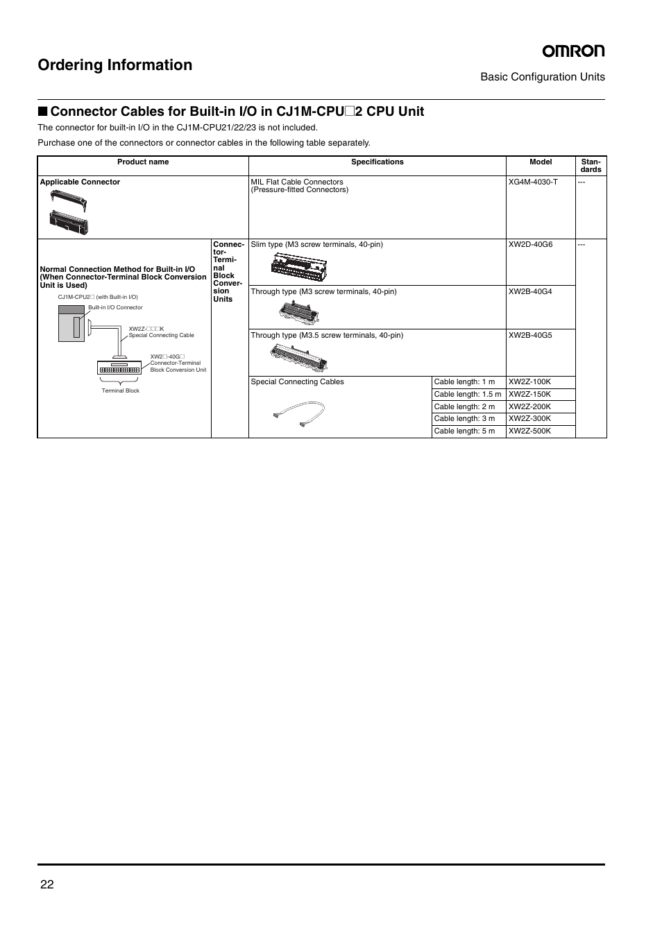 Ordering information, Basic configuration units | Omron Smart Process Control CJ-Series User Manual | Page 20 / 36