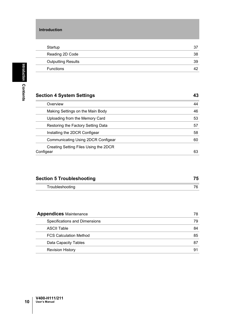 Appendices | Omron V400-H111 User Manual | Page 11 / 93
