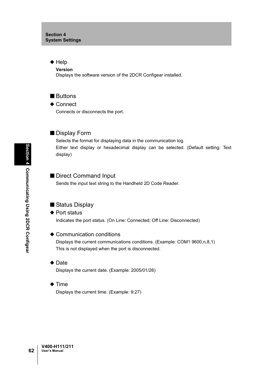 Omron V400-H111 User Manual | Page 63 / 93