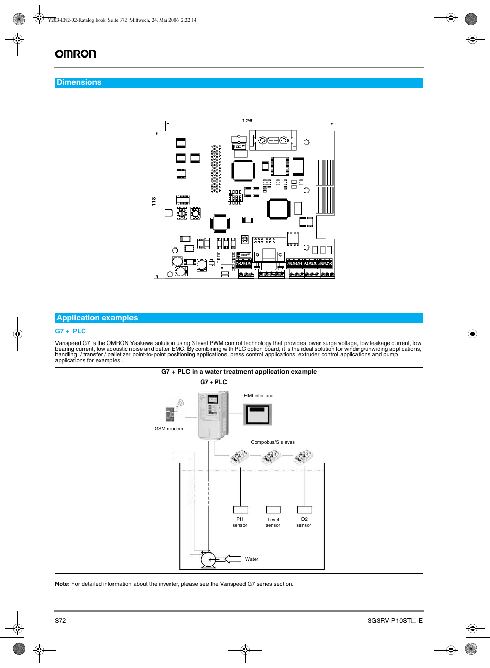 Dimensions application examples | Omron E7 User Manual | Page 8 / 12