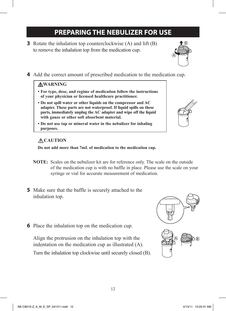 Preparing the nebulizer for use | Omron NE-C801 User Manual | Page 12 / 32