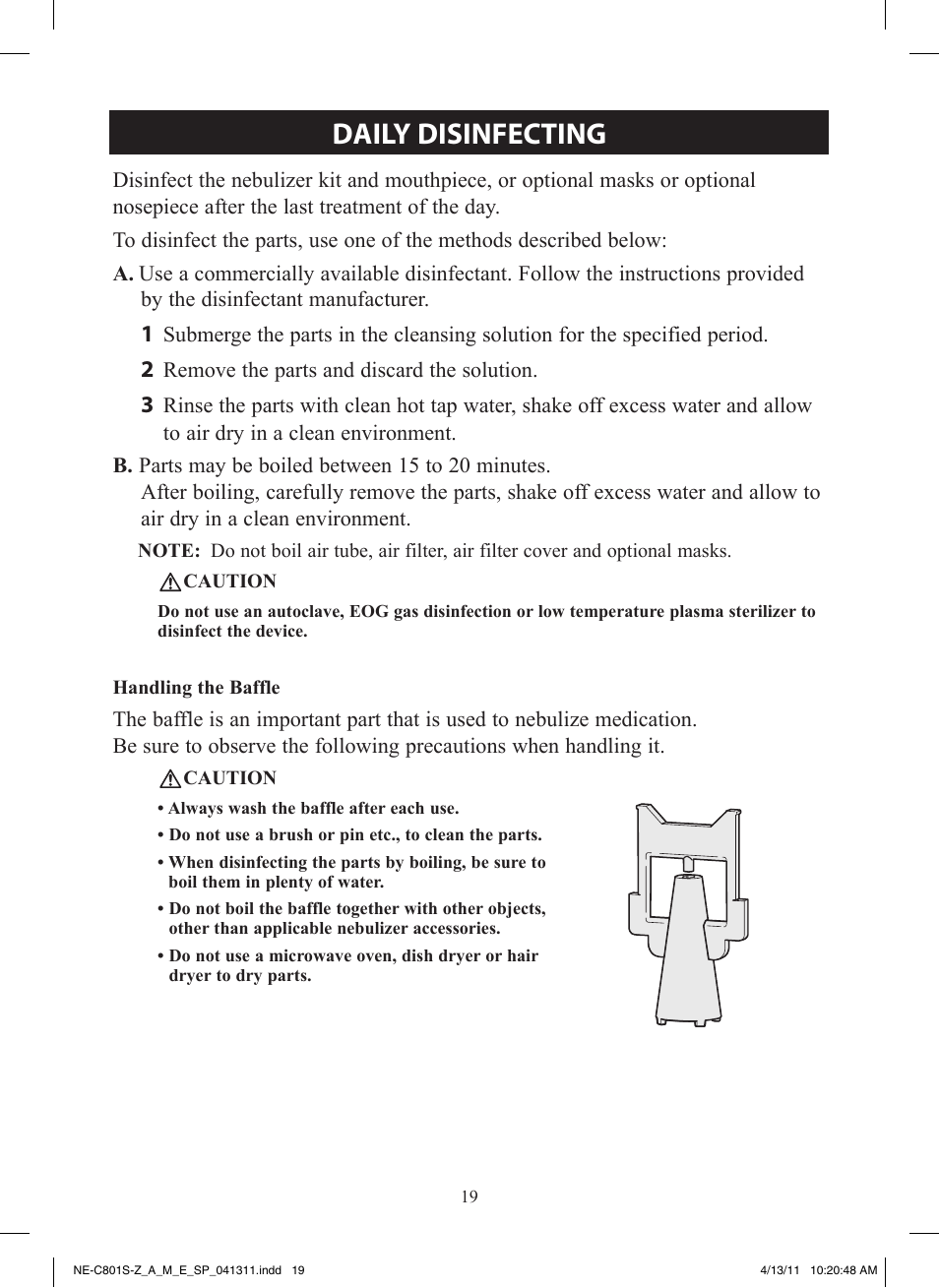 Daily disinfecting | Omron NE-C801 User Manual | Page 19 / 32