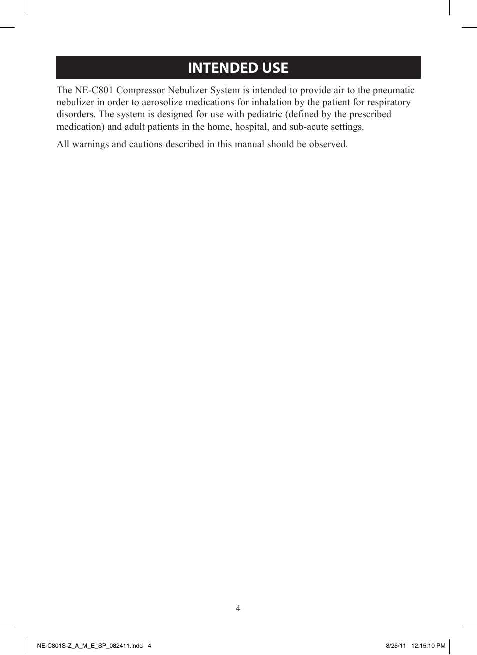 Intended use | Omron NE-C801 User Manual | Page 4 / 32