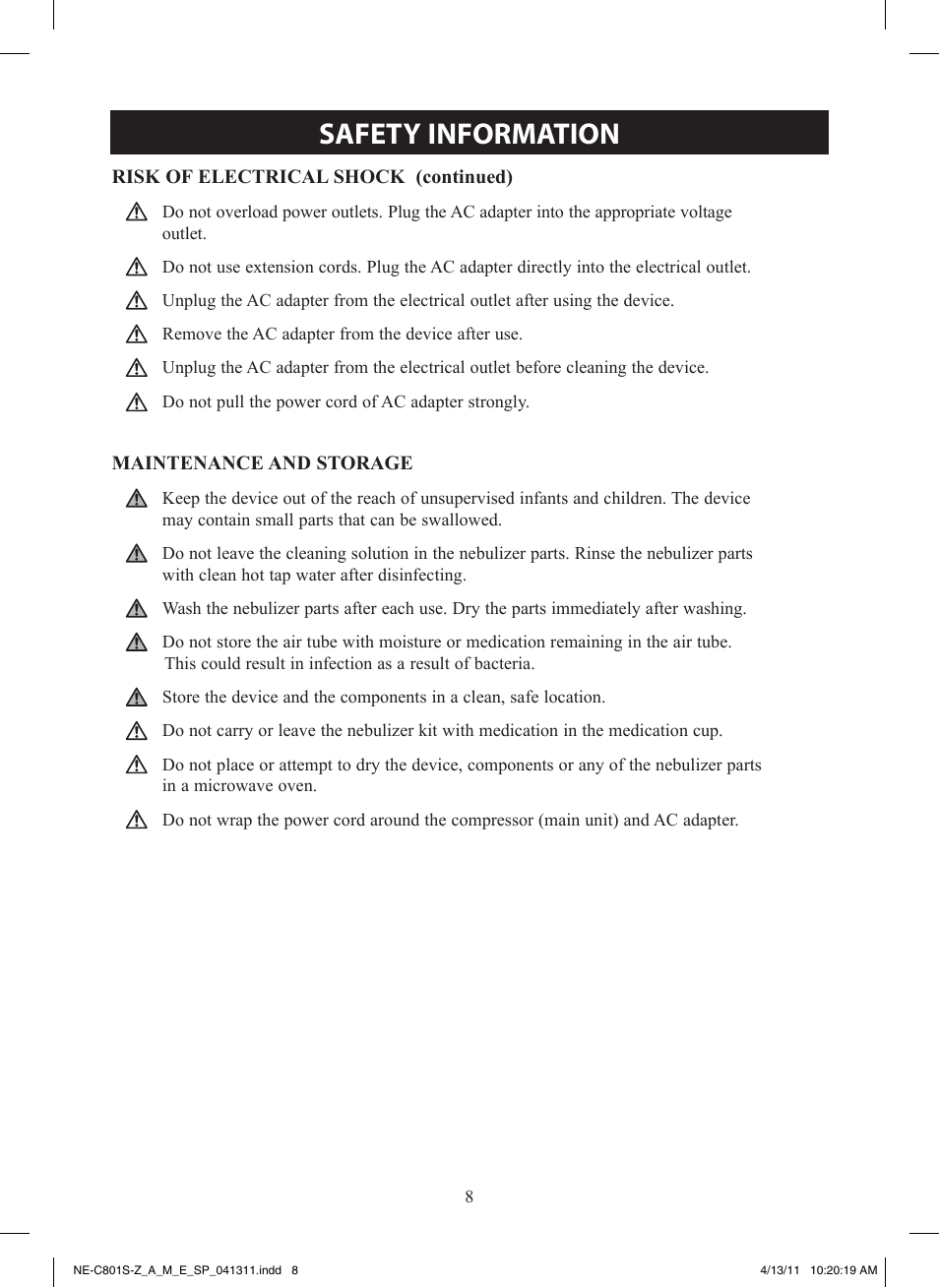 Safety information | Omron NE-C801 User Manual | Page 8 / 32