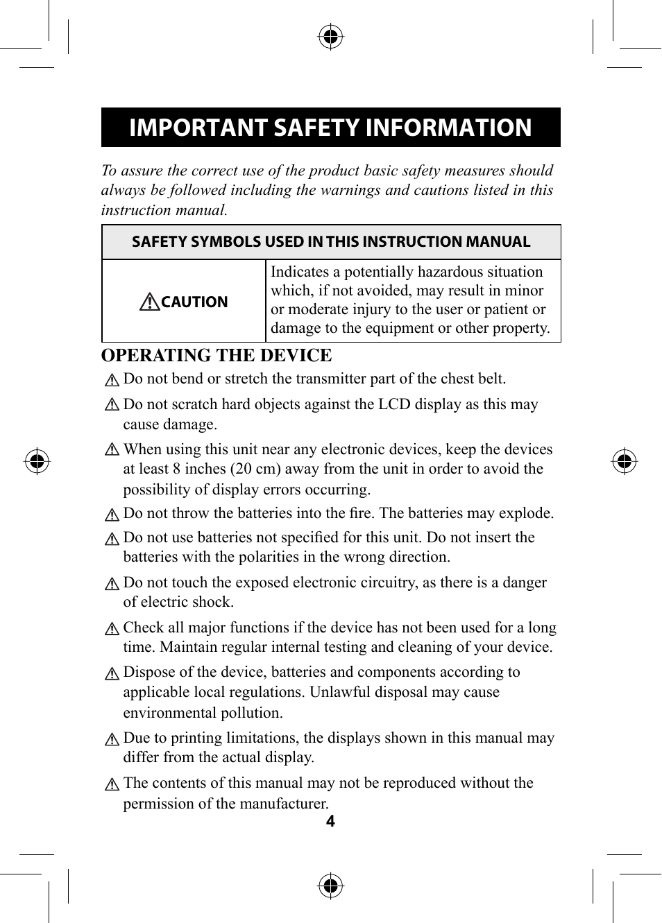 Important safety information | Omron HR-310 User Manual | Page 4 / 32