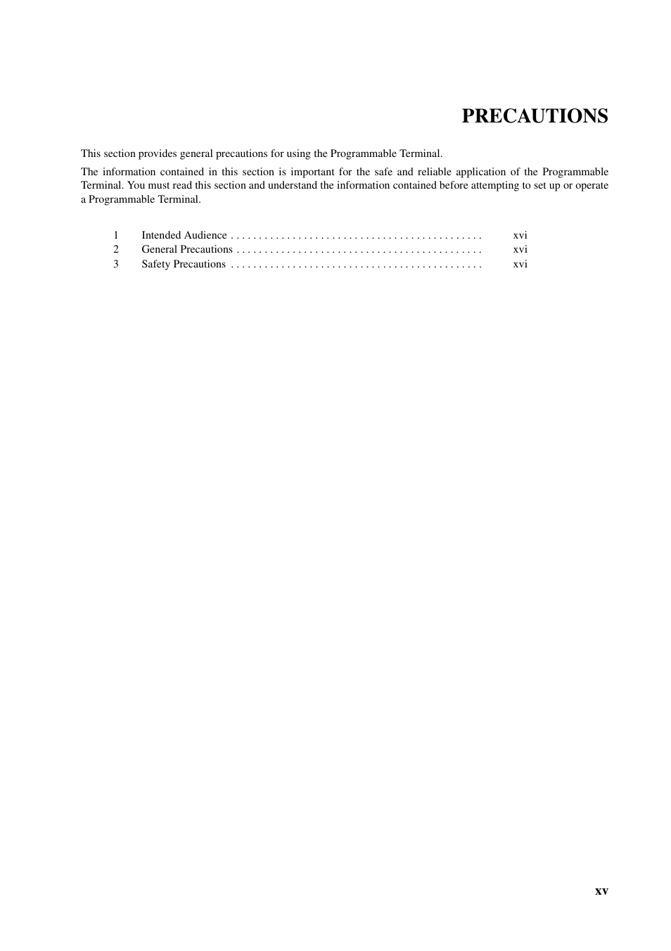 Precautions | Omron Programmable Terminals NT631C User Manual | Page 14 / 315