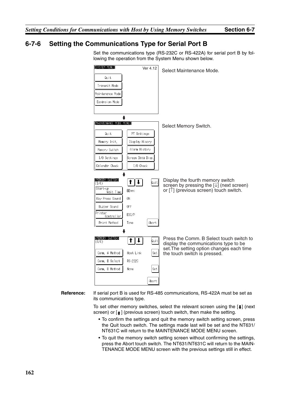 Setting the communications type for serial port b | Omron Programmable Terminals NT631C User Manual | Page 179 / 315