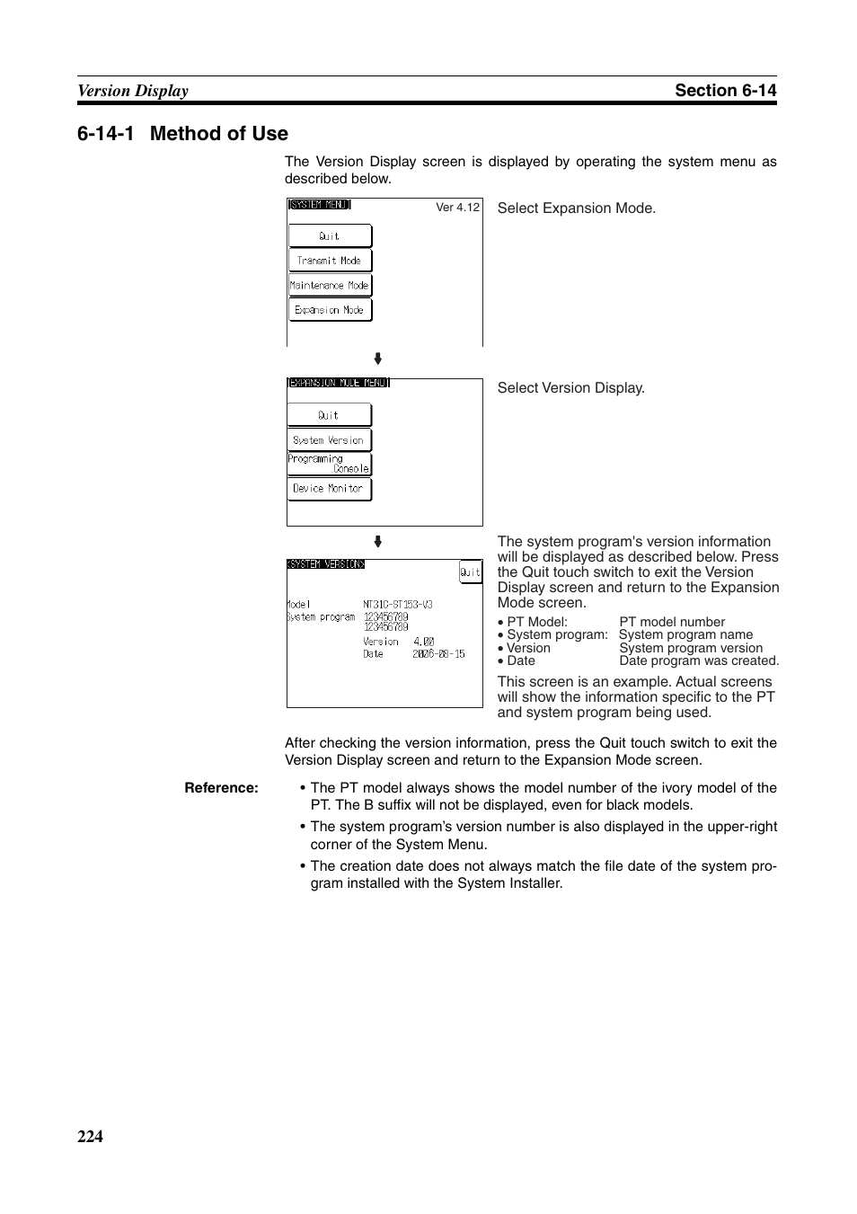 14-1 method of use, Method of use | Omron Programmable Terminals NT631C User Manual | Page 241 / 315