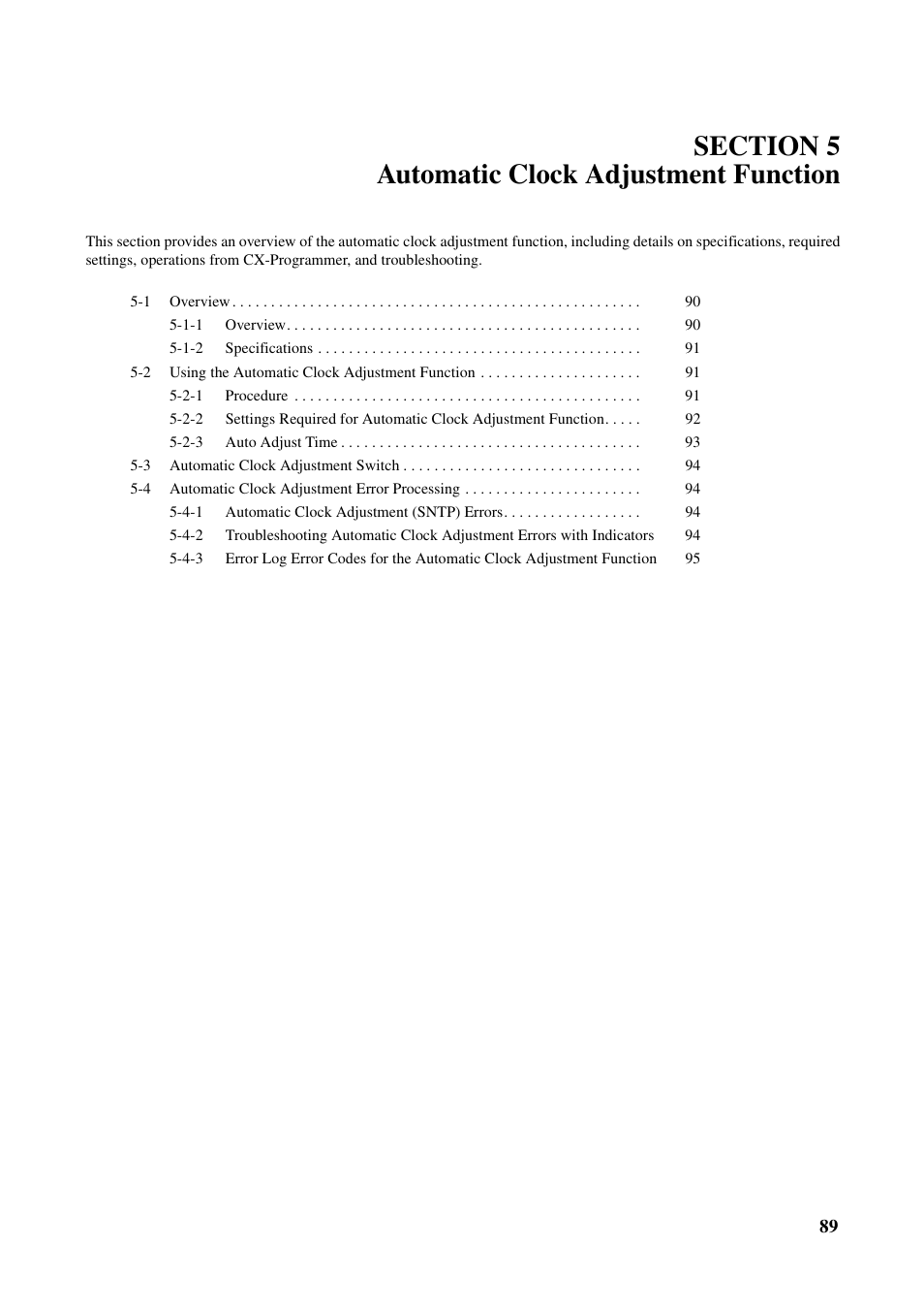 Section 5 automatic clock adjustment function | Omron CS CJ1W-ETN21 User Manual | Page 113 / 242