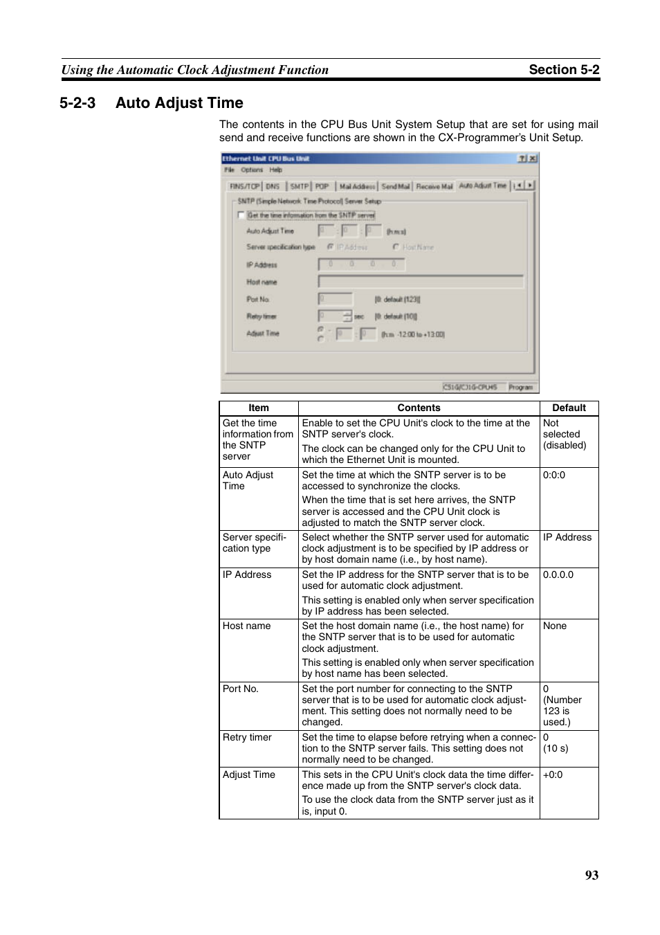 Auto adjust time, 2-3 auto adjust time on, 2-3 auto adjust time | Omron CS CJ1W-ETN21 User Manual | Page 117 / 242